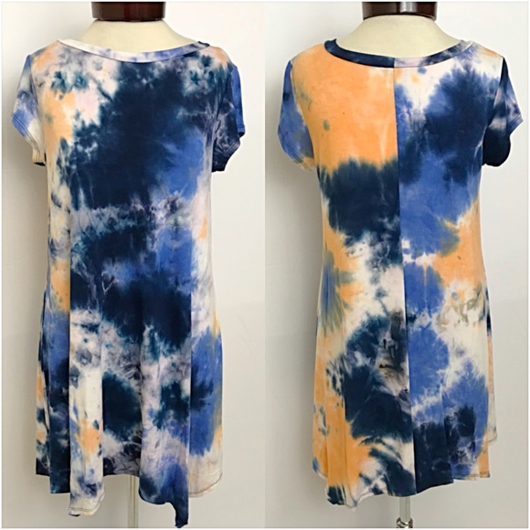 Flattering Flowy Tie Dye Tunic Dress SML - Picture 6 of 6